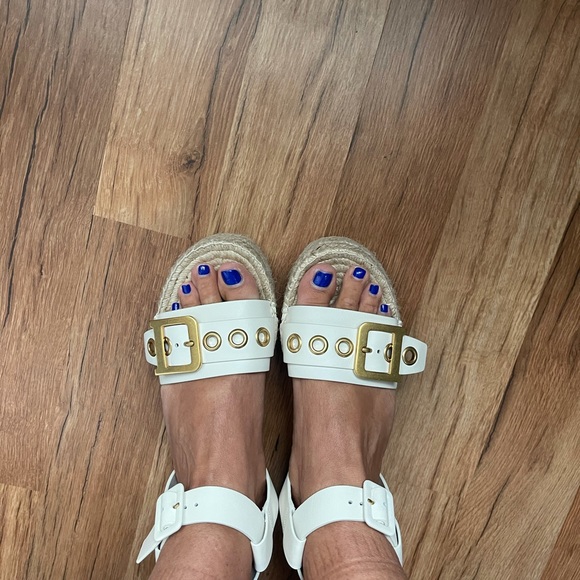 DIOR Off White 1121D-Dior Wedge Sandals NWT - Picture 11 of 12